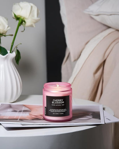 M&SENSE Cherry Blossom Scented Spring Candle, Best Smelling Stress Relief - Image 7