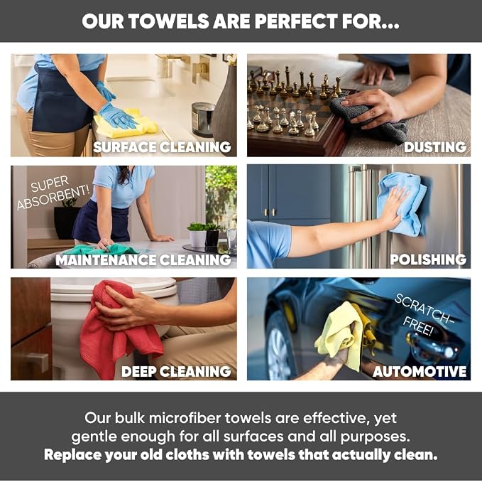 Microfiber Wholesale 16" x 16" All Purpose Towels - Image 6