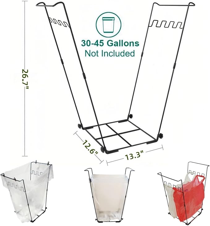 Trash Bag Holder Stand 45 Gallon Outdoor Leaf Bag Stand - Image 4