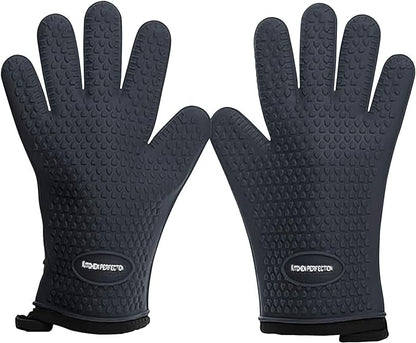 KITCHEN PERFECTION Silicone Smoker Oven Gloves-Extreme Heat Resistant BBQ by Kitchenperfection