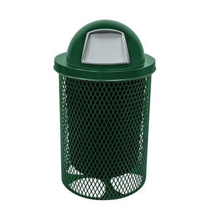 COATEDOUTDOORFURNITURE RDT-GRN Heavy Duty 32 Gallon Round Trash Receptacle by CoatedOutdoorFurniture