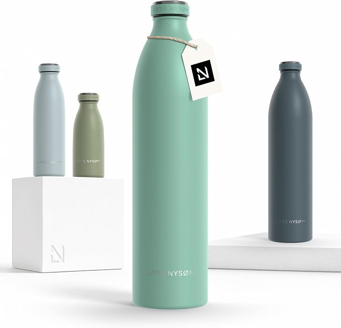 LARS NYSØM Stainless Steel Insulated XL Water Bottle 12oz 17oz 25oz 34oz 51oz | by LN