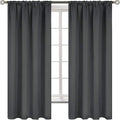 BGment Pocket Bedroom Curtains 63 Inch Long Dark Grey, Room Darkening Thermal Insulated Blackout Drapes for Living Room Privacy Light Blocking Blinds, 52 x 63 Inch, 2 Panels