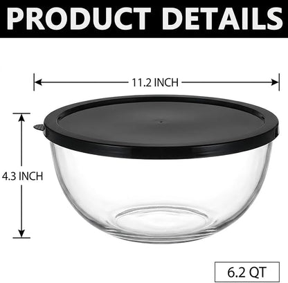 Large Glass Mixing Bowl for Sourdough, 6.2QT - Image 2