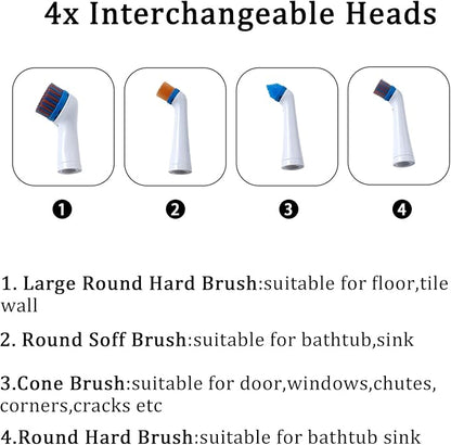 Electric Cleaning Brush with 4 in 1 Multiple Brush Heads, Indoor Household - Image 4