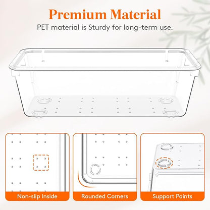 Lifewit 8 Pcs Large Bathroom Drawer Organizers, 3 Sizes Clear Plastic Storage - Image 4