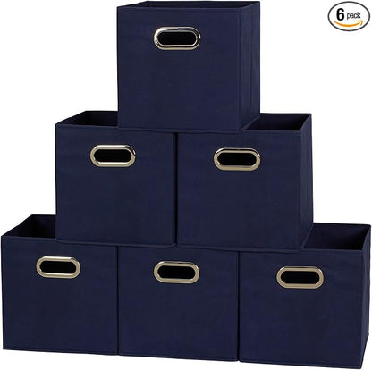 Household Essentials 81-1 Foldable Fabric Storage Bins | Set of 6 Cubby Cubes by HouseholdEssentials