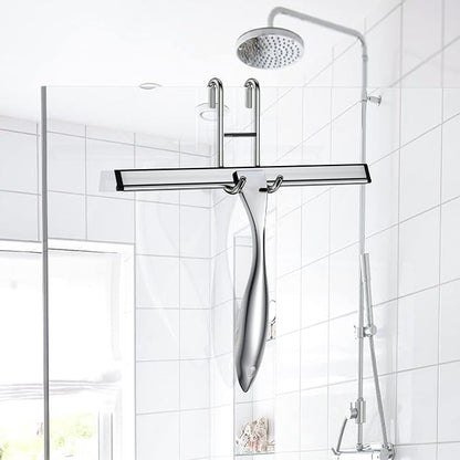 Shower Squeegee for Glass Door 12-Inch Stainless Steel Bathroom Squeegee Window - Image 3