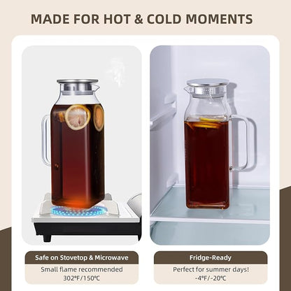 2 Pack Square Glass Water Pitcher - Image 4