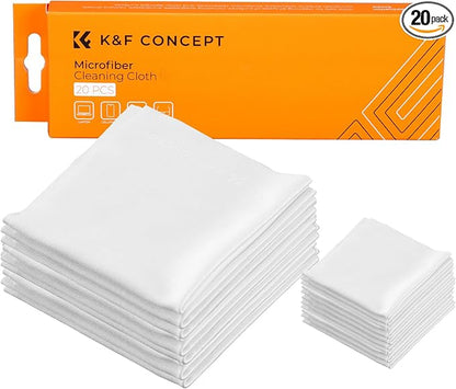 K&F CONCEPT 20 Pack Microfiber Cleaning Cloths, 6x6in Glasses Cleaning Cloths by KFCONCEPT