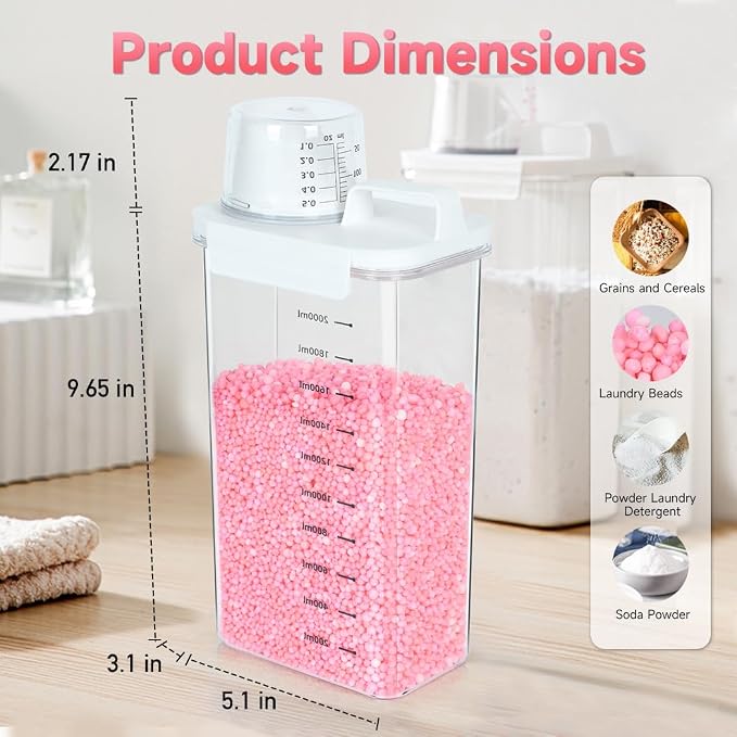 2 Packs Laundry Detergent Dispenser, Tokokimo Laundry Power Container, Laundry - Image 3