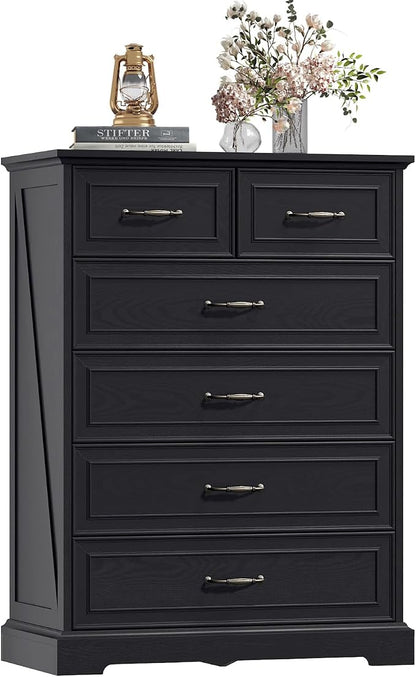 6 Drawer Dresser for Bedroom, Rustic Farmhouse Dresser - Image 8
