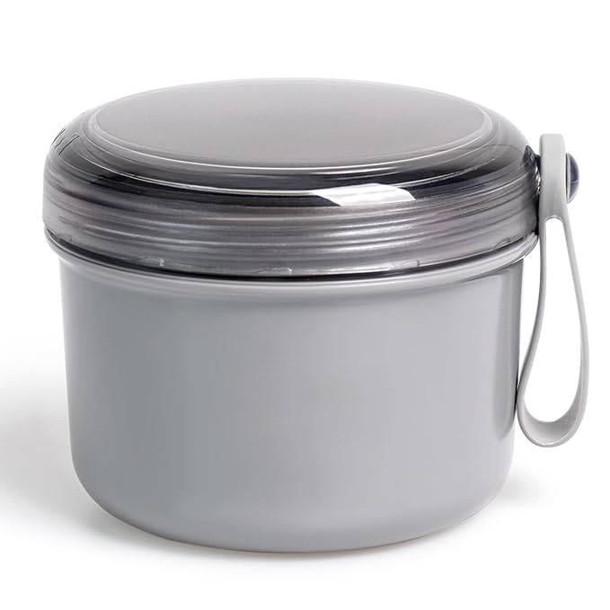 Large Denture Bath Cup No Leak Denture Case Retainer Cleaner Case Complete Cleaning Care Denture Clear and Retainer Denture Holder for Soaking (grey)