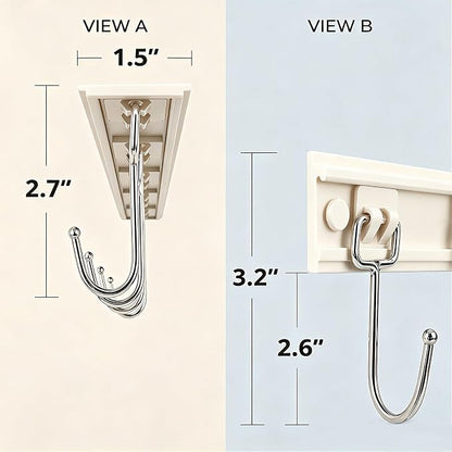 Cociat 2PCS Utensil Racks with 8 Hooks 17 Inch White Kitchen Utensil Holders - Image 7