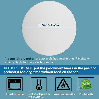 Baking Parchment Circles, 7 Inch Non Stick Round Parchment Paper - Image 2