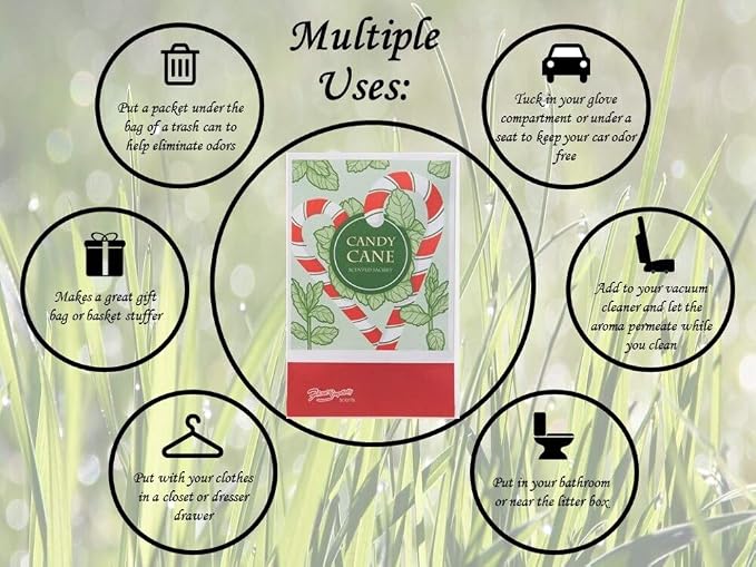 Floral Simplicity Candy Cane Scented Sachets Pack of 6, Fall & Winter - Image 3