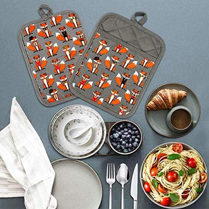 Pot Holders Set of 2 Heat Resistant 480 ℉ Non Slip Clear Silicone Printed - Image 7