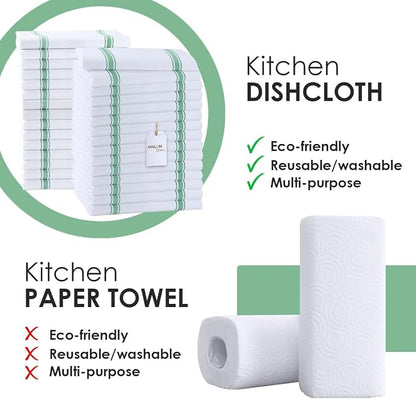Dish Towels Set Size 15x25 Inch, 100% Cotton Soft & Absorbent Linen Kitchen - Image 2