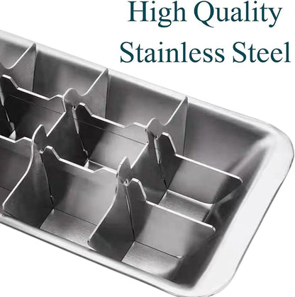 3 Pack Stainless Steel Ice Cube Trays, 18 Slot Ice Tray - Image 4