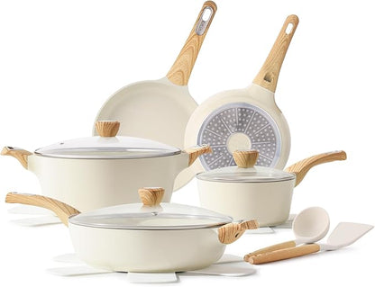 SENSARTE Ceramic Cookware Sets, Pots and Pans Set Non stick, 14 Piece Induction by SENSARTE