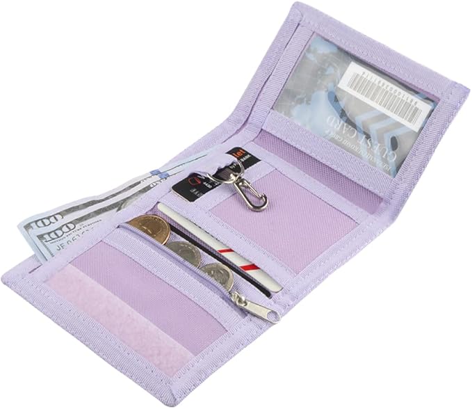 NEICY RFID Blocking Canvas Wallet for Men and Women - Camo Trifold Outdoor Sports Wallets with Magic Sticker for Teen Kids (Rainbow3)