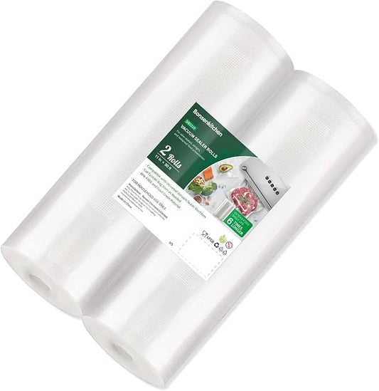Bonsenkitchen Vacuum Sealer Bags, 11 in x 50 ft Rolls 2 Pack Seal Bags by Bonsenkitchen