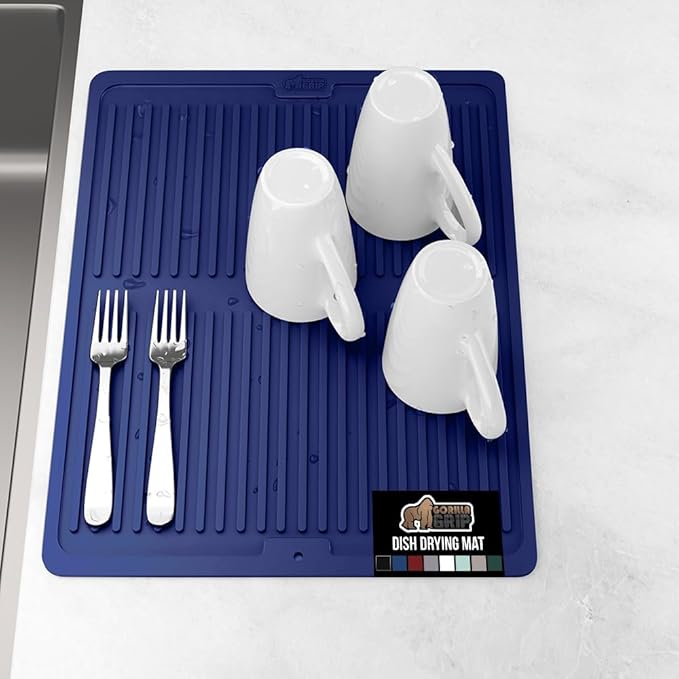 GORILLA GRIP 100% BPA-Free Patented Silicone Dish Drying Mat by GorillaGrip