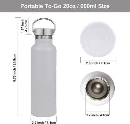 Neihepal 20 oz Insulated Water Bottles Bulk 4 Pack, Stainless Steel Double Wall - Image 5