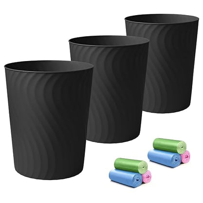 YGJT Small Trash Can, 3 Pack 1.8 Gallons Bathroom Trash Can, Slim Waste Basket by YGJT