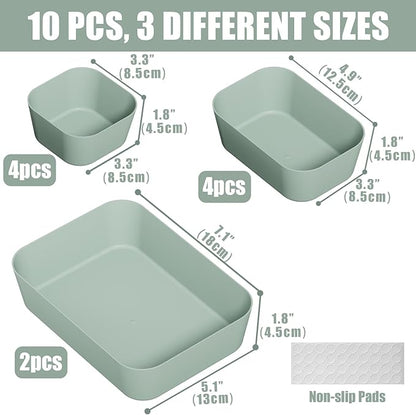 Plastic Drawer Organizers, Bathroom and Vanity Organizer Plastic Tray, Makeup - Image 2