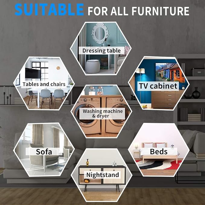 Furniture Sliders, 12 Pack 3 1/2" Moving Pads and 12 Hardwood Socks, Slide - Image 6