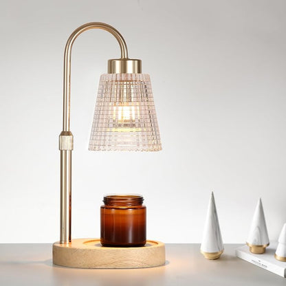 Gold Candle Warmer Lamp with Timer and Dimmer, Fragrance Electric Wax Melt by MEIXISUE