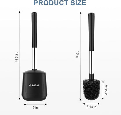 SetSail Toilet Brush and Holder 4 Pack, Self Closing Lid Toilet Bowl Brushes - Image 2