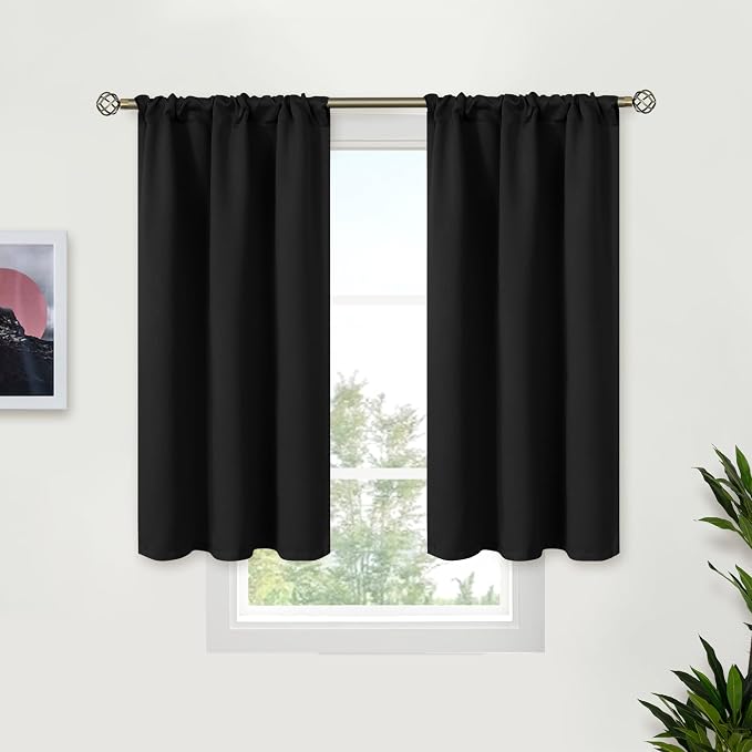 BGment Black Blackout Curtains for Bedroom Window 34 x 45 Inch by BGment