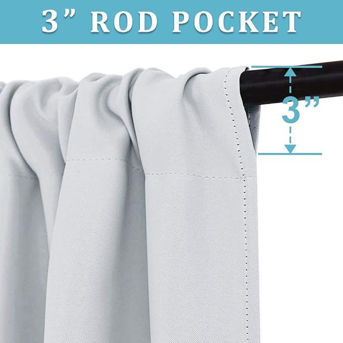 RYB HOME Blackout Curtains for Kitchen, Over Sink Privacy Curtains Window Decor - Image 3