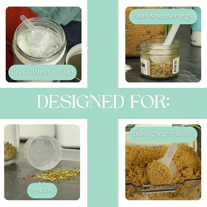 4 Pack – 1 Tablespoon Plastic Measuring Scoop – 14.8 cc / 14.8 ml / ½ oz. – - Image 2