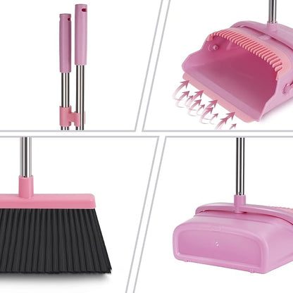 kelamayi Broom and Dustpan Set for Home, Indoor&Outdoor Sweeping, Stand Up - Image 3