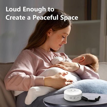 Sleepbox Portable White Noise Machine 30 Soothing Sounds Rechargeable Battery Small for Travel 32 Volume Control Noise Canceling Sleep Machine Sound Therapy for Baby Kids Adults (White)