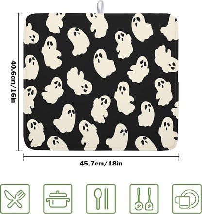 Halloween Ghost Dish Drying Mat 16X18 Inch Spooky Halloween Drying Mat - Image 2