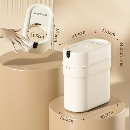 MRBIN Slim Automatic Bathroom Trash Can, 10L/2.6gal Touchless Pull Out Bagging - Image 6