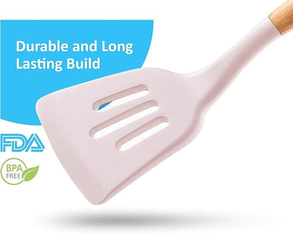 Silicone Cooking Utensils Set 6 Piece – Heat Resistant up to 480°F, BPA Free & - Image 4