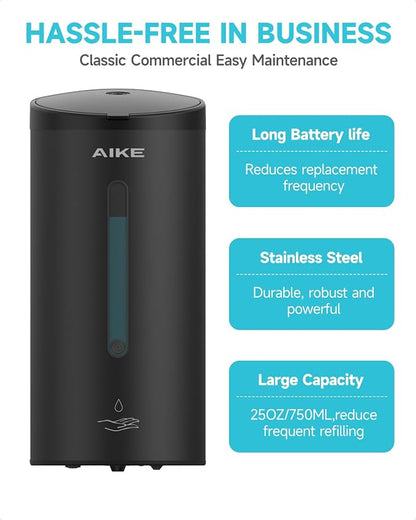 AIKE Automatic Wall Mount Liquid Soap Dispenser, Commercial Stainless Steel - Image 5