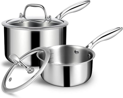 EWFEN 3 Ply Stainless Steel Sauce Pan Set by EWFEN