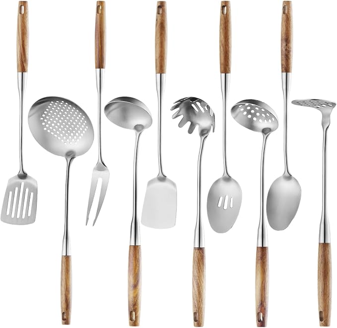 10 Pcs Cooking Utensils Set 304 Stainlss Steel Kitchen Utensils Set Heat by Lazycorner