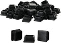 Furnigear Plastic Plugs Tubing End Cap Chair End Caps Outside Bottom Tubing Caps Square Furniture Sliders Glides Black (40, Fit 0.85-0.94" Square Tube Inner Size)