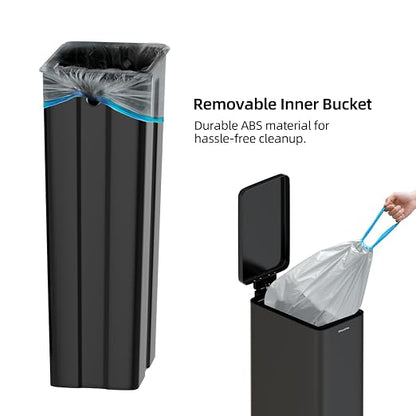 Soft-Close Trash Can with lid，8 Gallon/30L Anti-Fingerprint Stainless Steel - Image 6