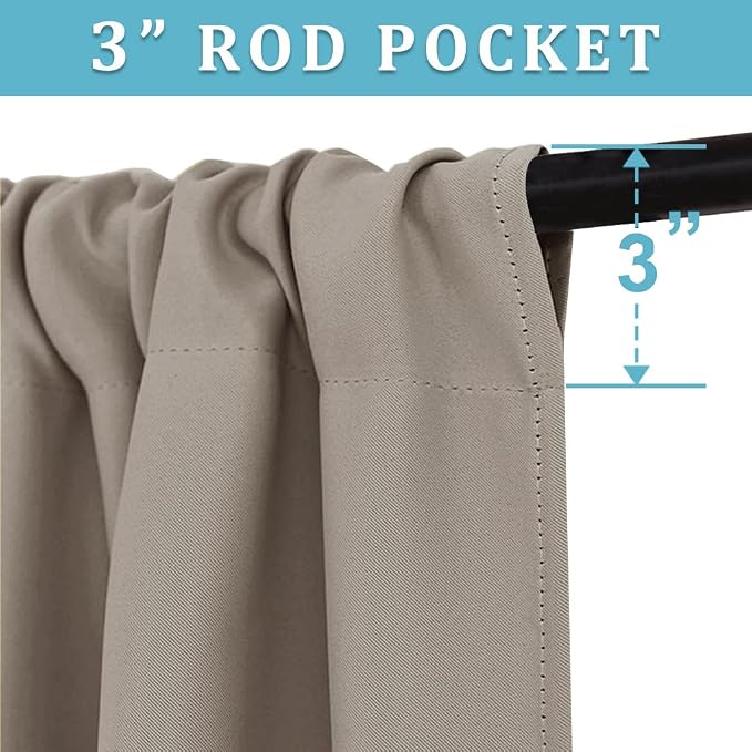 RYB HOME Blackout Curtains 63 inches Long - Image 2