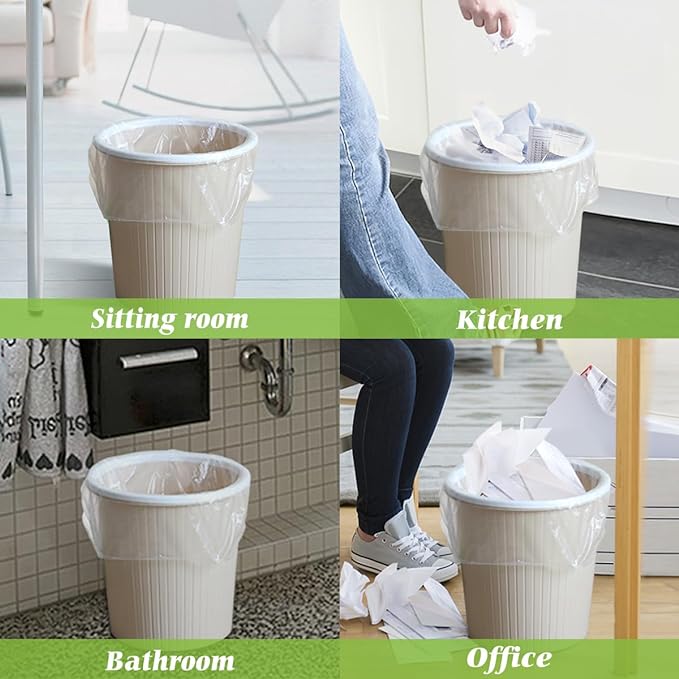 Teivio 3 Gallon 150 Counts Strong Trash Bags Garbage Bags, Bathroom Trash Can Bin Liners, Small Plastic Bags for Home Office Kitchen Kitchen, Clear