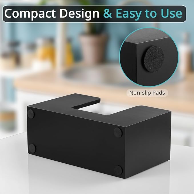 2-Pack Paper Towel Dispenser Countertop, Wooden Bathroom Paper Towel Holder - Image 4