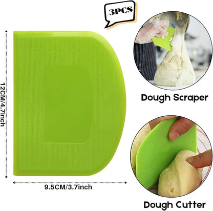 3-Piece Stainless Steel Dough Scraper set + Pizza Spatula Set – Kitchen Baking - Image 3